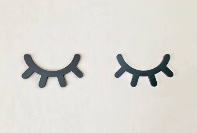 Sleepy Eyelash Set - Tired Eyes Wooden Eyelashes Handmade Children's Room Wall Decoration Pair Of Design Dream Big - image 1