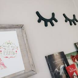 Sleepy Eyelash Set - Tired Eyes Wooden Eyelashes Handmade Children's Room Wall Decoration Pair Of Design Dream Big - thumbnail 2
