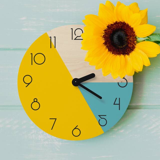 Ukraine Wall Clock With Numbers Large Wooden Yellow & Blue Decor Art Handmade - image 1