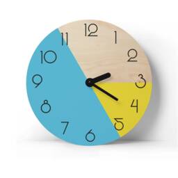 Ukraine Wall Clock With Numbers Large Wooden Yellow & Blue Decor Art Handmade - thumbnail 3