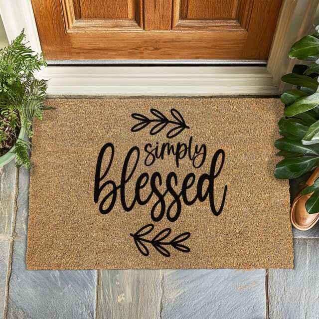 Simply Blessed Doormat - Graceful Welcome Mat For Peaceful, Grateful Living, Soft Entry Rug, Thankful Home Gift, Cozy Porch Decor - image 1