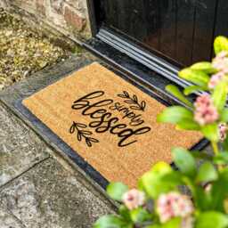 Simply Blessed Doormat - Graceful Welcome Mat For Peaceful, Grateful Living, Soft Entry Rug, Thankful Home Gift, Cozy Porch Decor - thumbnail 3
