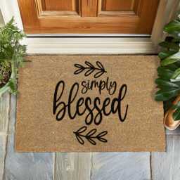 Simply Blessed Doormat - Graceful Welcome Mat For Peaceful, Grateful Living, Soft Entry Rug, Thankful Home Gift, Cozy Porch Decor - thumbnail 1