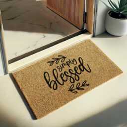 Simply Blessed Doormat - Graceful Welcome Mat For Peaceful, Grateful Living, Soft Entry Rug, Thankful Home Gift, Cozy Porch Decor - thumbnail 2