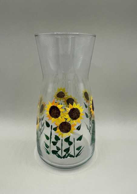 Hand Painted Sunflower Vase. Can Be Personalised. Wedding, Birthday, Housewarming, Engagement, Anniversary, Retirement Gift - image 1