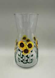 Hand Painted Sunflower Vase. Can Be Personalised. Wedding, Birthday, Housewarming, Engagement, Anniversary, Retirement Gift - thumbnail 1