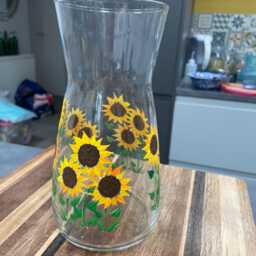 Hand Painted Sunflower Vase. Can Be Personalised. Wedding, Birthday, Housewarming, Engagement, Anniversary, Retirement Gift - thumbnail 2