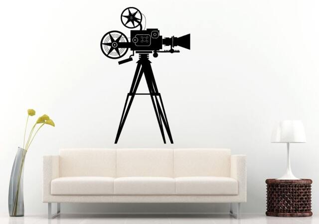 Movie Film Cinema Roll Vintage Video Camera Wall Decal Vinyl Sticker Mural Room Decor L931 - image 1