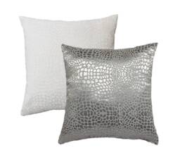 Animal Print Pillow Cover - Silver & White - thumbnail 1