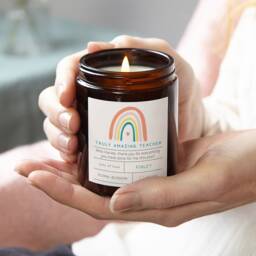 Personalised Teacher Gift, Rainbow Candle, Soy Wax Apothecary Jar - thumbnail 1