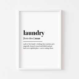 Laundry Prints Set Of 4 - Utility Room Definition Wall Art Guide Washing Ironing Drying Wash Dry Fold Repeat Home Print - thumbnail 2