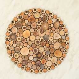 Round Wooden Wall Art With Tree Branch Slices - Organic Sculpture For Natural Home Decor - thumbnail 1