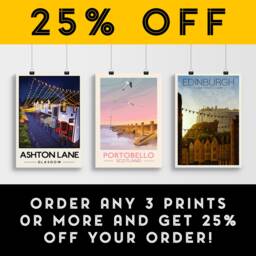 Ashton Lane Poster, Glasgow West End Street Illustration, Print, Scottish Art - thumbnail 2
