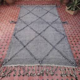 Kilim Rug 100% Wool Handmade Carpet Zanafi Authentic Hanbel Moroccan Berber - thumbnail 3