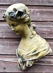 "Female Art Nouveau Wall Plaque Bust Fragment Home Or Garden Ornament ""Josephine"" 38cm/15" - thumbnail 2