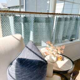 Blue Gem Print Cafe Curtains , Tier Curtains, Kitchen Bathroom Window Treatments, Kitchen Curtain - thumbnail 2