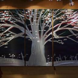 Large Metal Tree Wall Art, Abstract Sculpture, Indoor Outdoor Decor - thumbnail 2