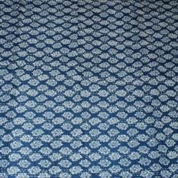 Indigo Kantha Quilt Blue Print Bedcover Handmade Blanket Throw - thumbnail 2