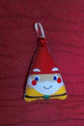 Handmade, Happy, Samuel, The Yellow, Gnome, Large, Fabric, Hanging, Ornament, With Bell, Decoration, Christmas, Tree, Display, Mantel, Gift