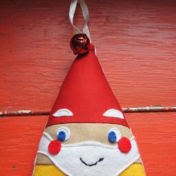 Handmade, Happy, Samuel, The Yellow, Gnome, Large, Fabric, Hanging, Ornament, With Bell, Decoration, Christmas, Tree, Display, Mantel, Gift - thumbnail 2