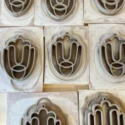 Ceramic Hamsa Wall Art - Blue Glaze, Handmade in Israel - thumbnail 4