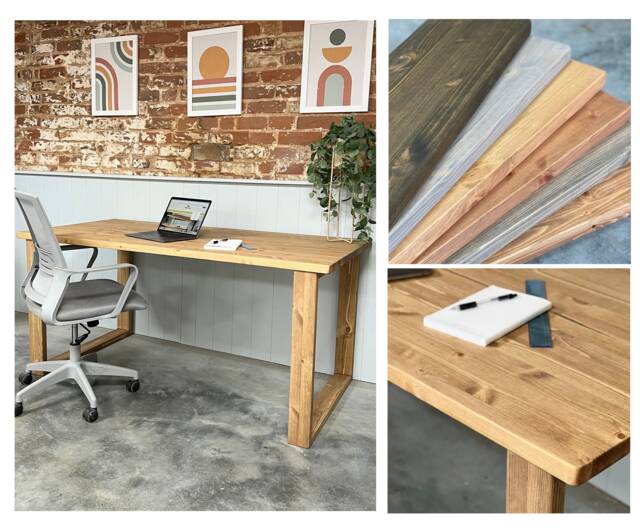 Verde // Scandinavian Pine Desk With Square Legs - image 1