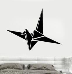 Wall Vinyl Decal Origami Crane Modern Contemporary Decor For Bedroom 1307Dz - thumbnail 1