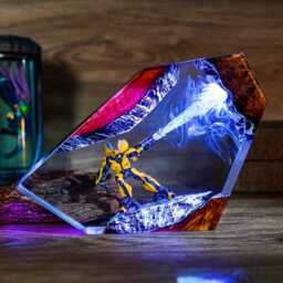 Premium Transformers Bumblebee Resin Lamp - Handcrafted Led Night Light - Cyberpunk Robot For Desk Or Shelf Sci-Fi Geek Gift - thumbnail 2