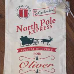 Personalised Santa Sack - Rudolph North Pole Express Christmas Custom Gift Bag Present Reusable Xmas - thumbnail 2