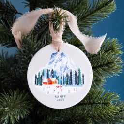 Personalized Banff Christmas Ornament, Ceramic Tree Decorations, Travel Gift, Christmas, Gift For Her - thumbnail 2