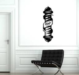 Hair Cut Vinyl Wall Decal Barber Shop Signboard Stylist Hairdresser Stickers Mural 2654Di - thumbnail 1