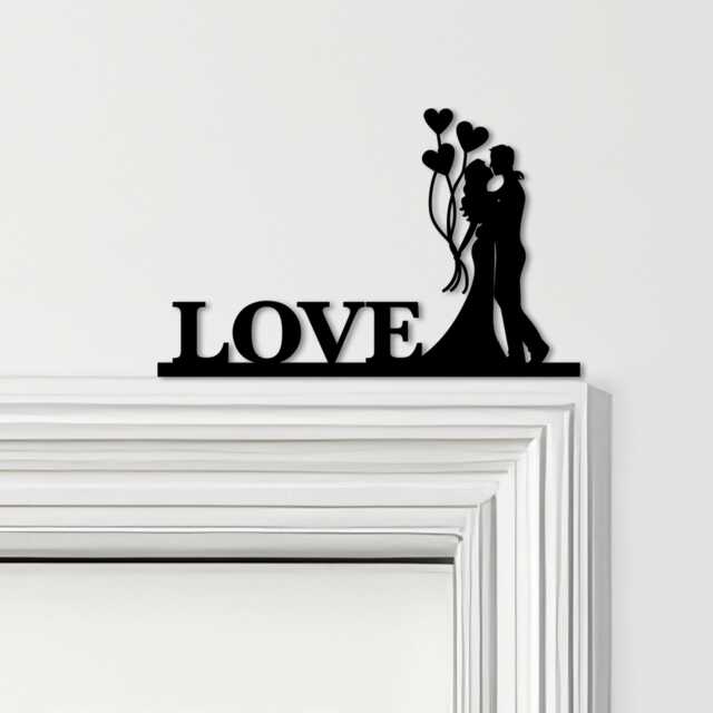 Door Topper Love Lettering Romantic Couple Various Colours Decorative Sign - Novelty Wall Decor, Frame Art, Art - image 1