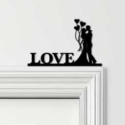 Door Topper Love Lettering Romantic Couple Various Colours Decorative Sign - Novelty Wall Decor, Frame Art, Art - thumbnail 1