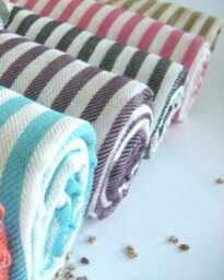 Turkish Cotton Peshtemal Towel Striped Beach, Bath, & Spa Towel, Choose Your Color - thumbnail 2