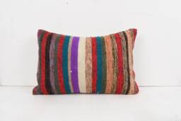 Handwoven Turkish Kilim Pillow Cover Ethnic Throw - 16x24 - thumbnail 1