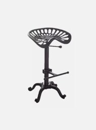 Cast Iron Tractor Stool Seat Vintage Style Bar Rustic Industrial Kitchen Seating - thumbnail 1