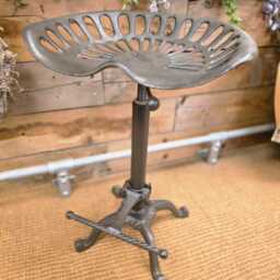 Cast Iron Tractor Stool Seat Vintage Style Bar Rustic Industrial Kitchen Seating - thumbnail 2