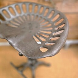 Cast Iron Tractor Stool Seat Vintage Style Bar Rustic Industrial Kitchen Seating - thumbnail 3