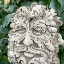 Autumn Green Man Stone Hanging Plaque - Four Seasons Ivy Outdoor Garden Ornament Gift - thumbnail 3