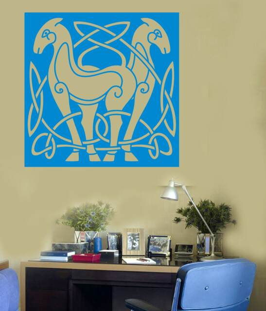 Wall Art Mural Decal Abstract Horse Animal in Celtic Style For Living Room Decor - #2478Dn - image 1