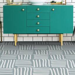 striped Abstract Mosaic Vinyl Flooring, Gray Baby Shower Ideas, White Decor, Retro Comfort Ideas For Work - thumbnail 3