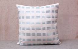 White Blue Handloom Cotton Bohemian, Bali Style Pillow Cover, Decorative Handmade Throw Cover, Embroidered Cover Wlcc062 - thumbnail 1