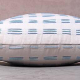 White Blue Handloom Cotton Bohemian, Bali Style Pillow Cover, Decorative Handmade Throw Cover, Embroidered Cover Wlcc062 - thumbnail 4
