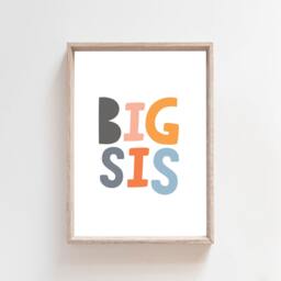 Set Of 3 Girls Nursery Prints, Rainbow Wall Art, Bedroom Big Sis Lil Sis, Pastel Colours - thumbnail 2