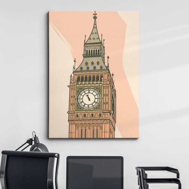 London Big Ben Abstract Art Framed Artist Poster Oil Print & Canvas Wall Decor Bedroom Home Interior Gift For Travel Lover - image 1