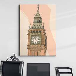 London Big Ben Abstract Art Framed Artist Poster Oil Print & Canvas Wall Decor Bedroom Home Interior Gift For Travel Lover - thumbnail 1
