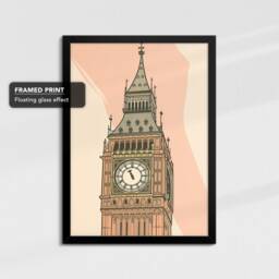 London Big Ben Abstract Art Framed Artist Poster Oil Print & Canvas Wall Decor Bedroom Home Interior Gift For Travel Lover - thumbnail 2