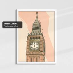 London Big Ben Abstract Art Framed Artist Poster Oil Print & Canvas Wall Decor Bedroom Home Interior Gift For Travel Lover - thumbnail 3