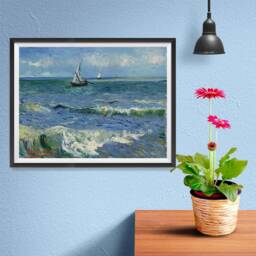 Vincent Van Gogh Art Reproduction Posters - Poster Printing Wall Print For Home Office Decor Seascape Near Les Saintes - thumbnail 3