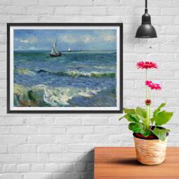 Vincent Van Gogh Art Reproduction Posters - Poster Printing Wall Print For Home Office Decor Seascape Near Les Saintes - thumbnail 2